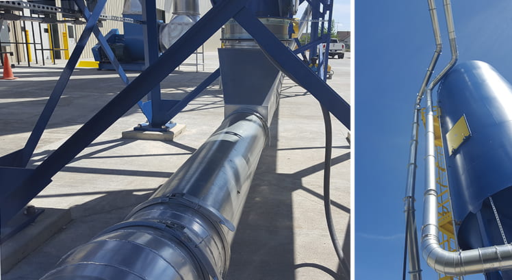 Nordfab duct outside wood products facility